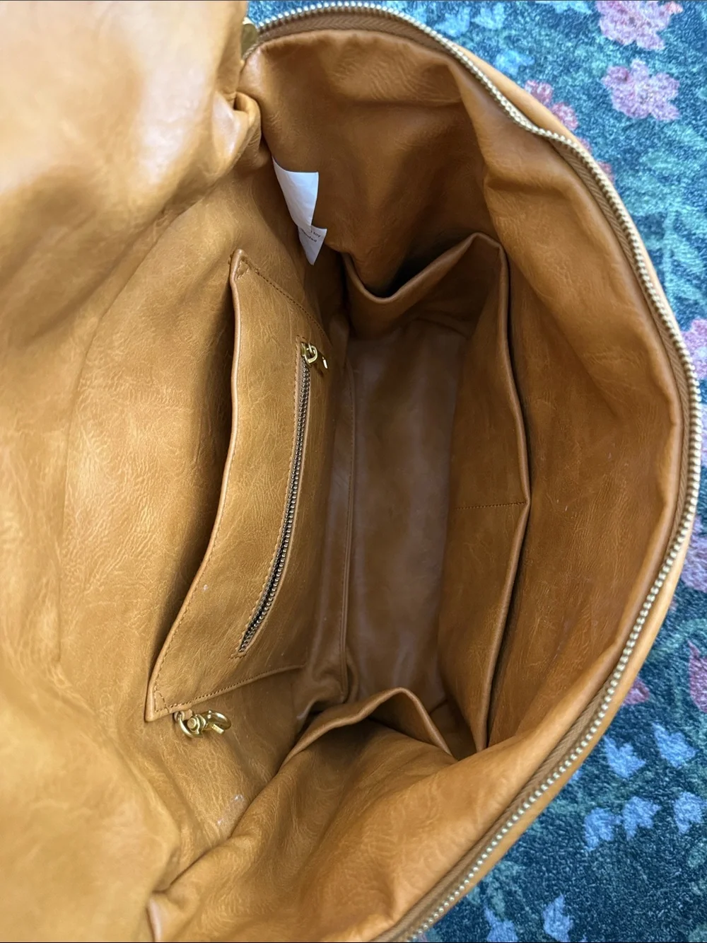 Fawn design Tan Faux Leather diaper bag  backpack